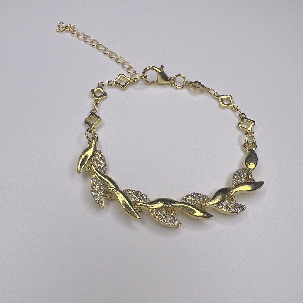 Diamond Simulant Gold Tone Bracelet